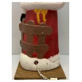 Vintage 37" Miss Santa Claus Blow Mold With Wood Base