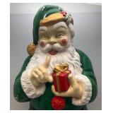 37" Vintage Father Christmas Blow Mold With Plastic Base