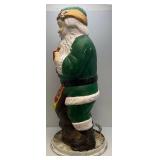 37" Vintage Father Christmas Blow Mold With Plastic Base