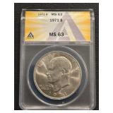 1971 Eisenhower Dollar ANACS MS63