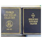 Franklin Half Dollar, Peace Dollar, and Silver Eagle Collection Books