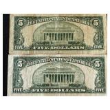 1950 B Green Seal $5 Dollar Federal Reserve Notes