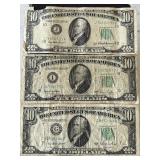 1950 Green Seal $10 Dollar Federal Reserve Notes
