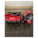 Milwaukee M18 Wet/Dry Vacuum and M18 Cordless Jobsite Fan Set