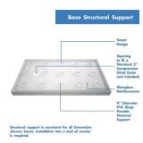 Rectangular Shower Base with Textured Floor and Center Drain