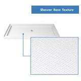 Rectangular Shower Base with Textured Floor and Center Drain