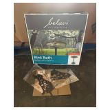 Belavi Bird Bath with Decorative Dog and Flower Stakes