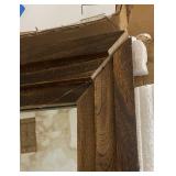 Framed Full Length Mirror with Wood Trim with Minor Damage