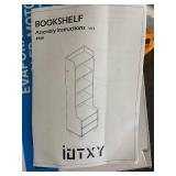 IUTXY Tall White Bookshelf with Drawers and Shelves, Unassembled