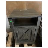 Gray Wood Accent Cabinet with Shelf and Door