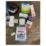Bulk Lot of Personal Care and Health Items Including Sharps Container, Sinus Rinse, Cortizone-10, and Assorted Supplies