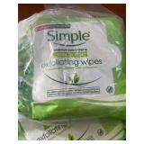 Lot of 6 Simple Exfoliating Wipes Packs