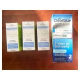 Collection of 3 PureTest UTI Test Strips and Clearblue Pregnancy Tests