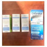 Collection of 3 PureTest UTI Test Strips and Clearblue Pregnancy Tests