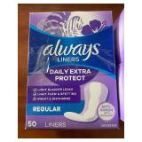 Lot of 2 Always Liners Daily Unscented 50 Count Each
