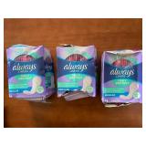 Lot of 3 Always Liners Daily Protect Regular Unscented 48 Count Each