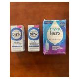 Lot of 3 Lubricating Eye Drops Blink GelTears and TheraTears