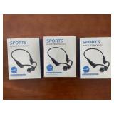 Lot of 3 Sports Black Technology Not In-Ear Wireless Stereo Headphones