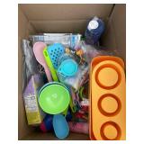 Box of Assorted Kitchen Gadgets and Baking Accessories