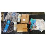Kitchen Accessories Lot with Lunch Totes, Tumblers, Cooking Utensils, and Towels