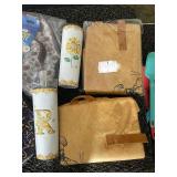 Kitchen Accessories Lot with Lunch Totes, Tumblers, Cooking Utensils, and Towels