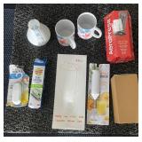Kitchen Essentials Lot with AeroPress, Mugs, Storage Jar, and Utensils