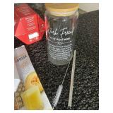 Kitchen Essentials Lot with AeroPress, Mugs, Storage Jar, and Utensils