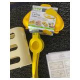 Kitchen Microwave Egg Bite Makers, 4-in-1 Egg Cooker, Lemon Squeezer, Rack, and Leftover Labels Set