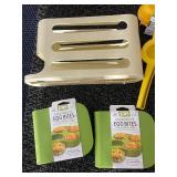Kitchen Microwave Egg Bite Makers, 4-in-1 Egg Cooker, Lemon Squeezer, Rack, and Leftover Labels Set