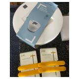 Kitchen Essentials Lot Including Salad Spinner, Spice Grinders, Cheese Knives, and Utensils