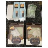 Kitchen Essentials Lot Including Salad Spinner, Spice Grinders, Cheese Knives, and Utensils