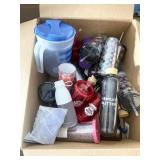 Collection of Assorted Tumblers, Water Bottles, and Pitcher