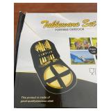 Portable Outdoor Tableware Set Stainless Steel Cutlery in Case