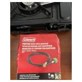 Camping Gear Set with Portable Stove, Tent Fan, Wise Owl Travel Pillow, Water Filter, and Propane Hose