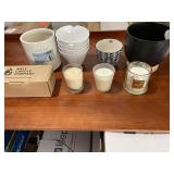 Collection of Ceramic Bowls, Planters, and Scented Candles