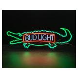 Bud Light alligator neon sign