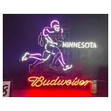 Budweiser, MN Vikings football, NFL, animated runner - neon sign