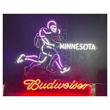 Budweiser, MN Vikings football, NFL, animated runner - neon sign