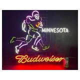 Budweiser, MN Vikings football, NFL, animated runner - neon sign