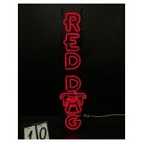 Vertical Red Dog neon sign
