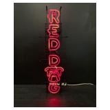 Vertical Red Dog neon sign