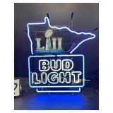 Bud Light Superbowl LVII, MN border, neon sign