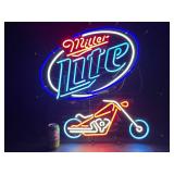 Miller Lite neon chopper / motorcycle