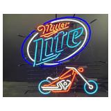 Miller Lite neon chopper / motorcycle