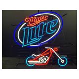Miller Lite neon chopper / motorcycle