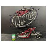 Miller Lite neon chopper / motorcycle