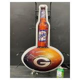 Miller Lite Green Bay Packers, NFL, neon illuminated 3D bottle and football