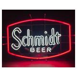 Schmidt Beer neon sign