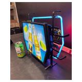 Corona beer, "open" neon with backlit bottle graphics on reverse, double-sided display