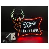 Miller High Life buck head neon sign